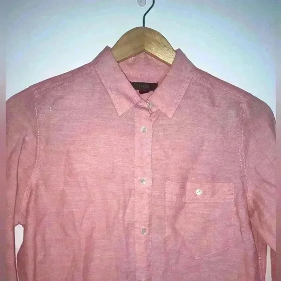 J. Crew Linen Blend Long Sleeves Shirt Dress Size Small - Picture 3 of 9